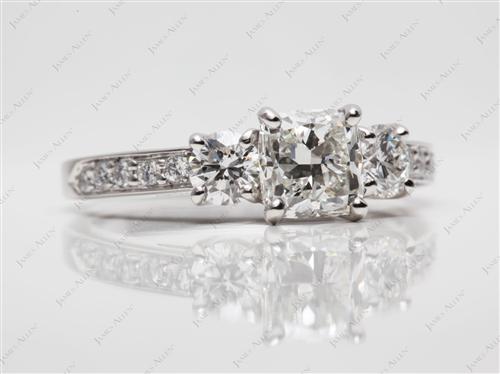 Platinum 1.22 Cushion cut Engagement Rings