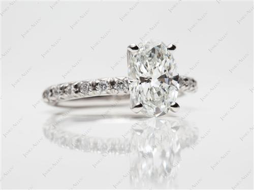 Platinum 1.58 Oval cut Engagement Ring