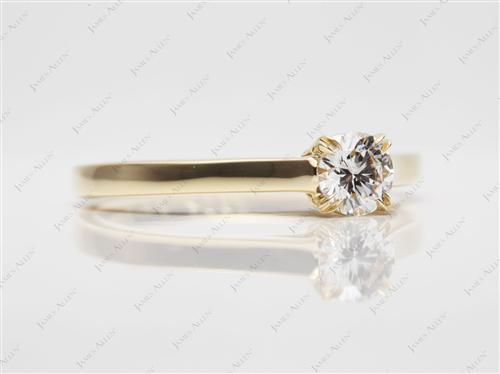 Gold 0.43 Round cut Solitaire Rings