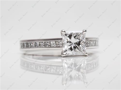 Platinum 1.01 Princess cut Channel Set Diamond Ring
