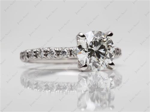 Platinum 1.53 Round cut Diamond Pave Ring