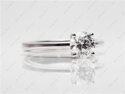 White Gold 0.91 Round cut Solitaire Diamond Ring