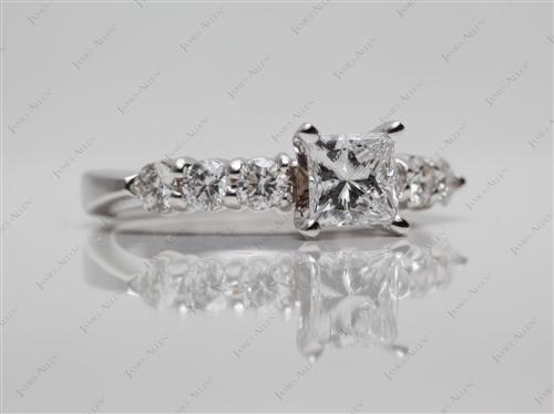 White Gold 0.60 Princess cut Diamond Rings