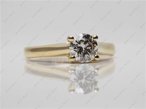 Gold 0.91 Round cut Solitaire Engagement Ring