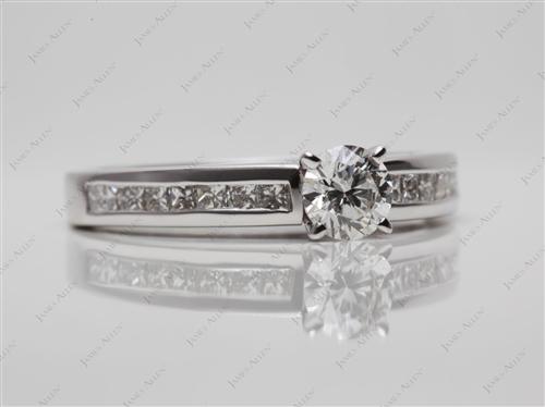 White Gold 0.50 Round cut Diamond Channel Rings
