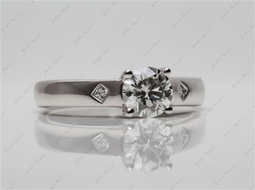 Platinum 0.72 Round cut Solitaire Ring Setting