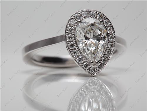 White Gold 1.09 Pear shaped Pave Engagement Rings
