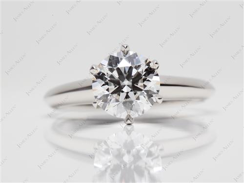 Platinum 1.31 Round cut Solitaire Rings
