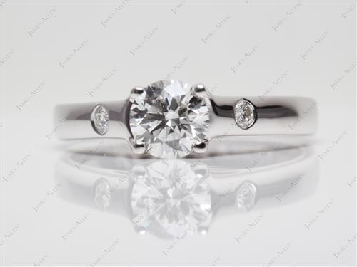 White Gold 0.72 Round cut Round Solitaire Ring