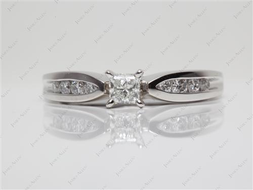 Platinum 0.30 Princess cut Channel Diamond Ring