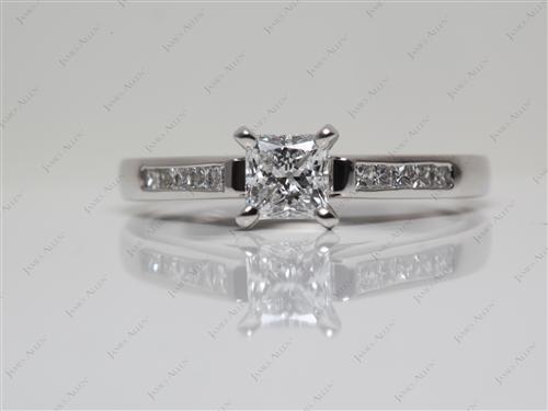 Platinum 0.60 Princess cut Channel Engagement Ring