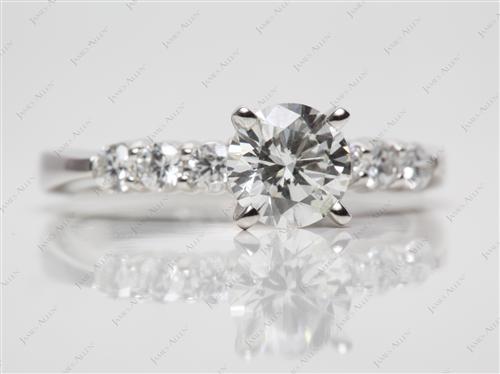 Platinum 1.04 Round cut Engagement Rings