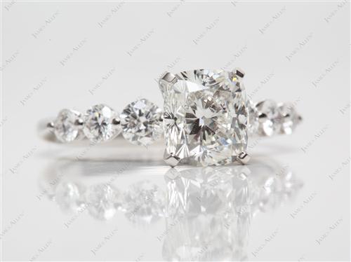 Platinum 2.02 Cushion cut Engagement Rings