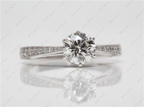 White Gold 0.95 Round cut Engagement Rings Pave