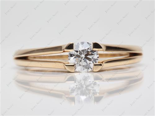 Gold 0.52 Round cut Tension Engagement Rings