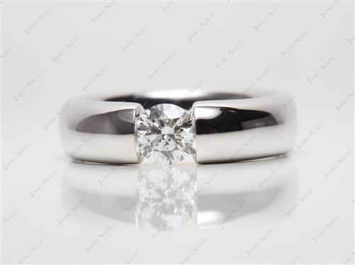 White Gold 0.50 Round cut Engagement Rings