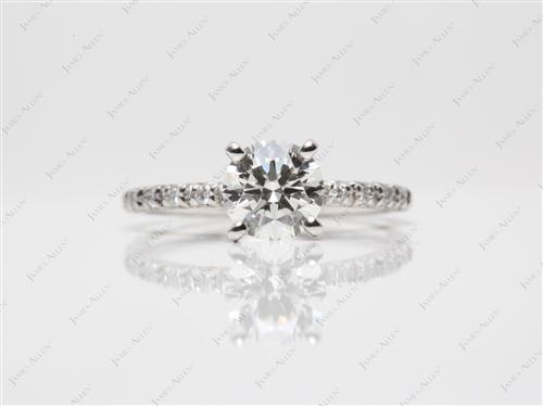 Platinum 0.92 Round cut Diamond Pave Rings