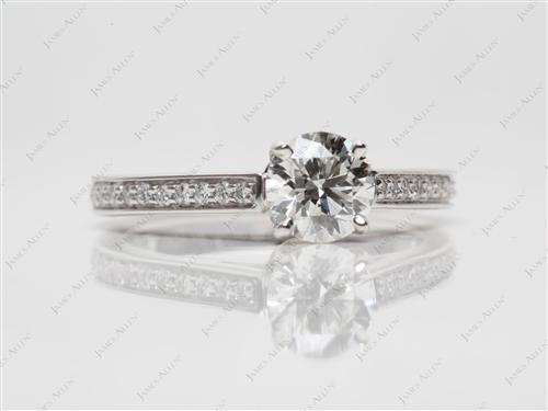 White Gold 0.84 Round cut Pave Rings