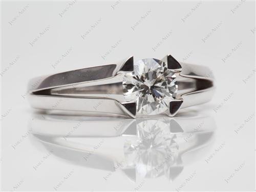 White Gold 0.82 Round cut Tension Setting Engagement Rings