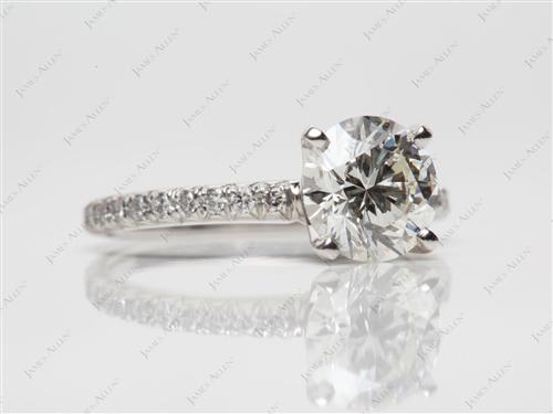 Platinum 1.51 Round cut Pave Rings