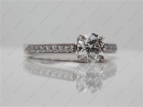 Platinum 0.70 Round cut Diamond Ring