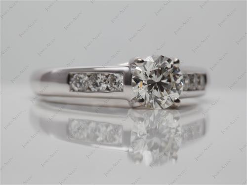 White Gold 0.88 Round cut Diamond Channel Ring