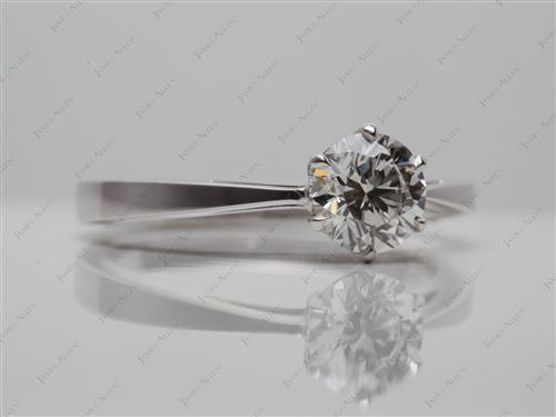 White Gold 0.85 Round cut Solitaire Ring