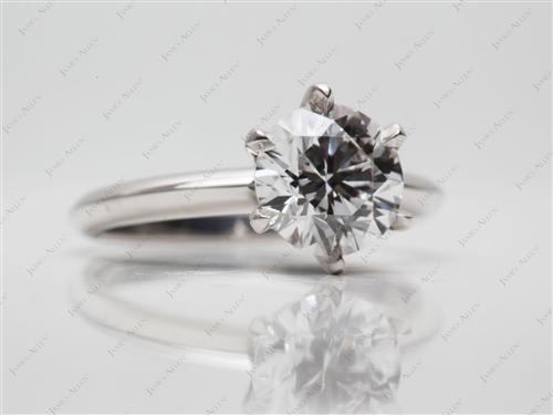 Platinum 1.64 Round cut Solitaire Diamond Rings