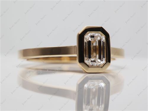 Gold 0.75 Emerald cut Engagement Ring