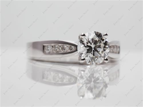 White Gold 1.00 Round cut Channel Rings