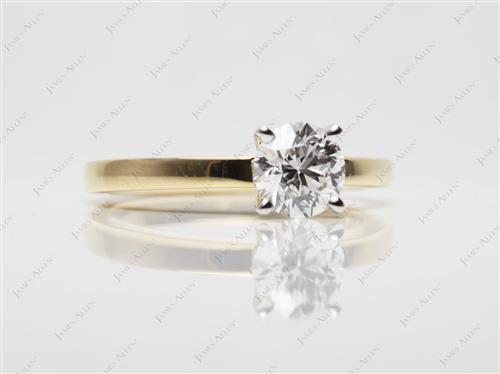 Gold 1.02 Round cut Solitaire Engagement Rings