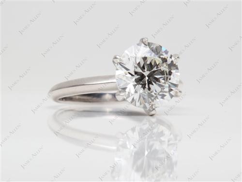 Platinum 3.02 Round cut Diamond Engagement Solitaire Rings