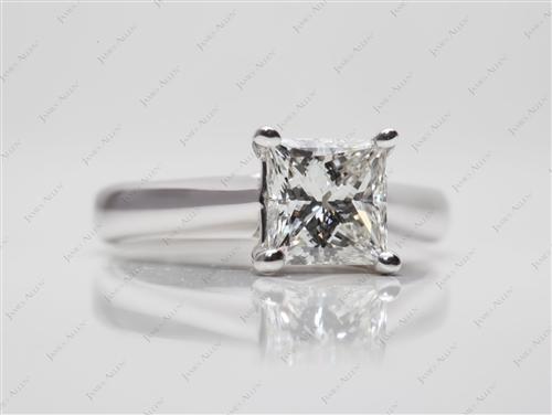 White Gold 1.36 Princess cut Round Solitaire Ring