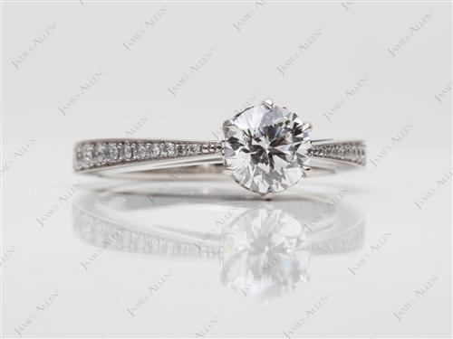 Platinum 0.81 Round cut Diamond Pave Rings