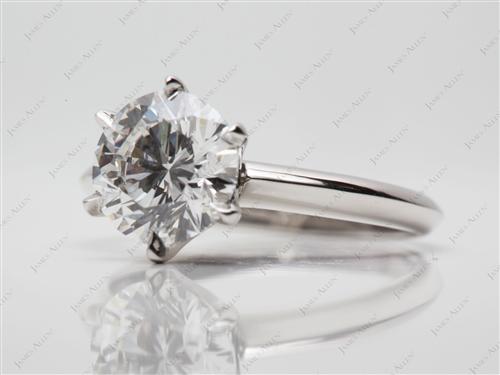 Platinum 1.86 Round cut Solitaire Ring Settings