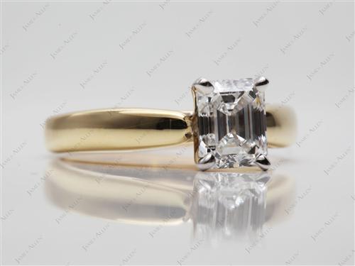 Gold 1.23 Emerald cut Solitaire Ring Designs
