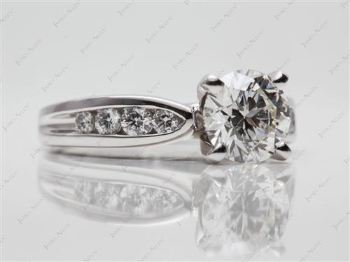 Platinum 1.27 Round cut Channel Set Rings