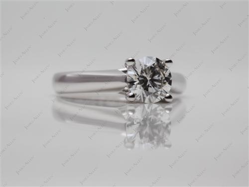 White Gold 0.80 Round cut Solitaire Rings
