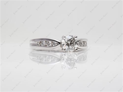 White Gold 0.74 Round cut Channel Set Engagement Ring