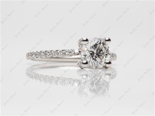 Platinum 0.96 Round cut Micro Pave Ring