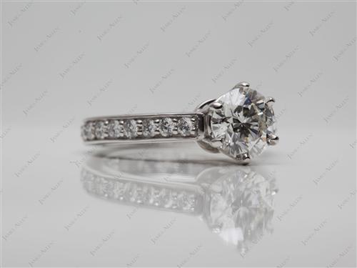 Platinum 1.06 Round cut Engagement Ring