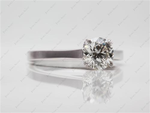 White Gold 0.82 Round cut Solitaire Diamond Rings