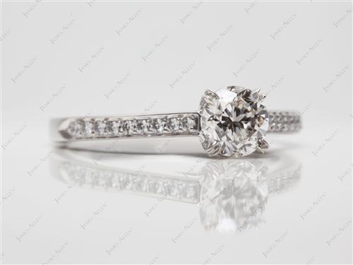 Platinum 0.90 Round cut Pave Diamond Rings