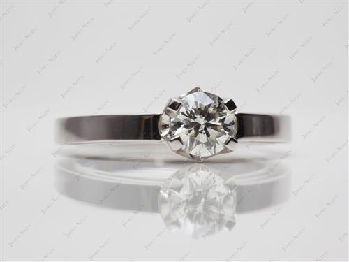 Platinum 0.62 Round cut Solitaire Engagement Ring