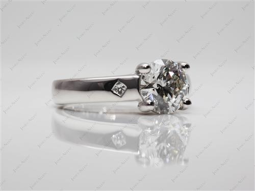 Platinum 1.30 Round cut Solitaire Diamond Rings