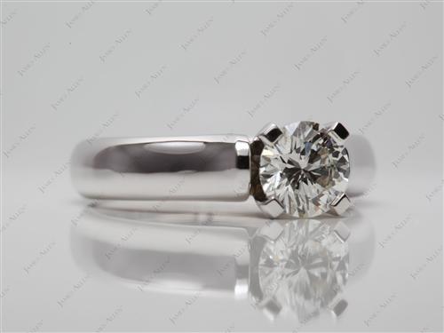 White Gold 1.00 Round cut Solitaire Ring Settings