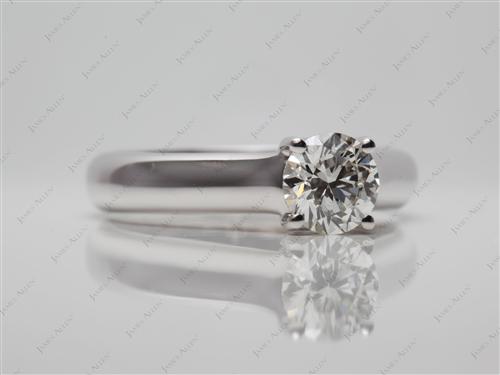White Gold 0.83 Round cut Engagement Rings