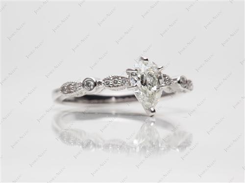 White Gold 1.01 Pear shaped Diamond Rings