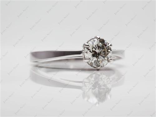 White Gold 0.70 Round cut Solitaire Engagement Rings