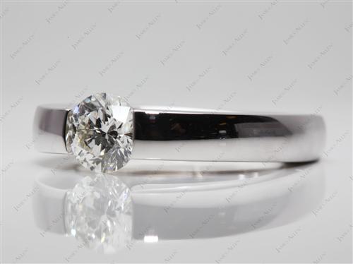 White Gold 1.32 Round cut Tension Set Rings
